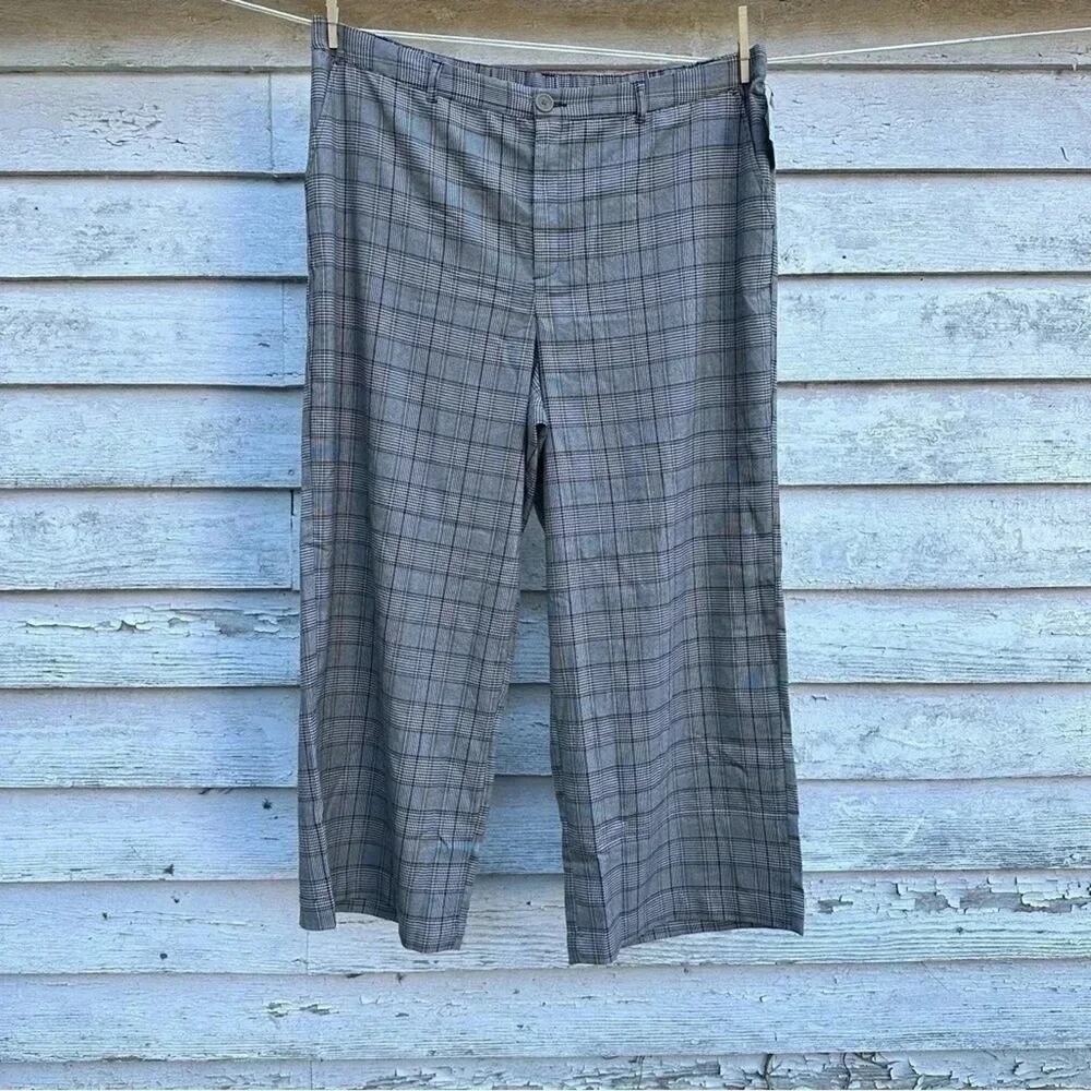 AVA & ViV women pants bun front with elastic back belt loops around‎ Plus Size
